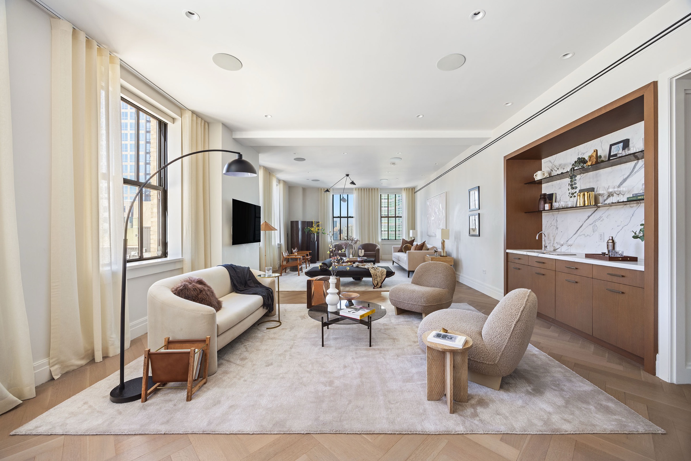 living room at 100 Barclay Street 21AD