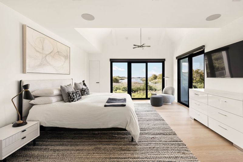 Bedroom water views at 1076 Ocean Road, Bridgehampton — photo 10 of 11