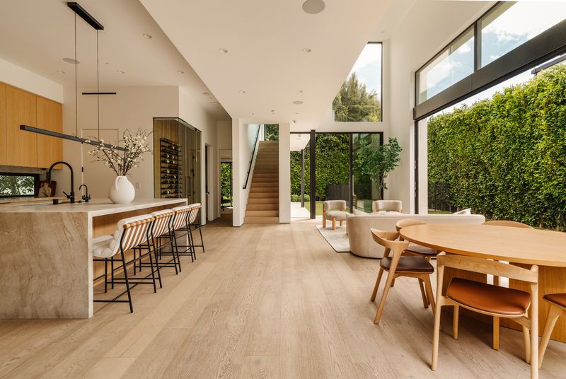 Kitchen and family dining to garden at 116 S Gretna Green Way, Brentwood — photo 7 of 10