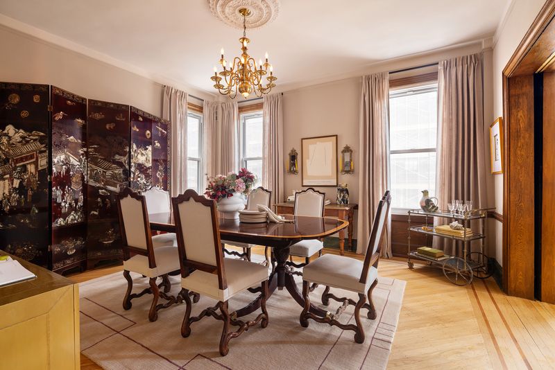Formal dining inlaid floors at 15 Clark Street 4A, Brooklyn Heights — photo 3 of 9