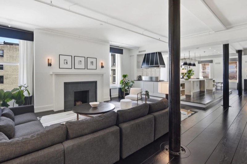 fireplace living room at 158 Mercer Street 10B