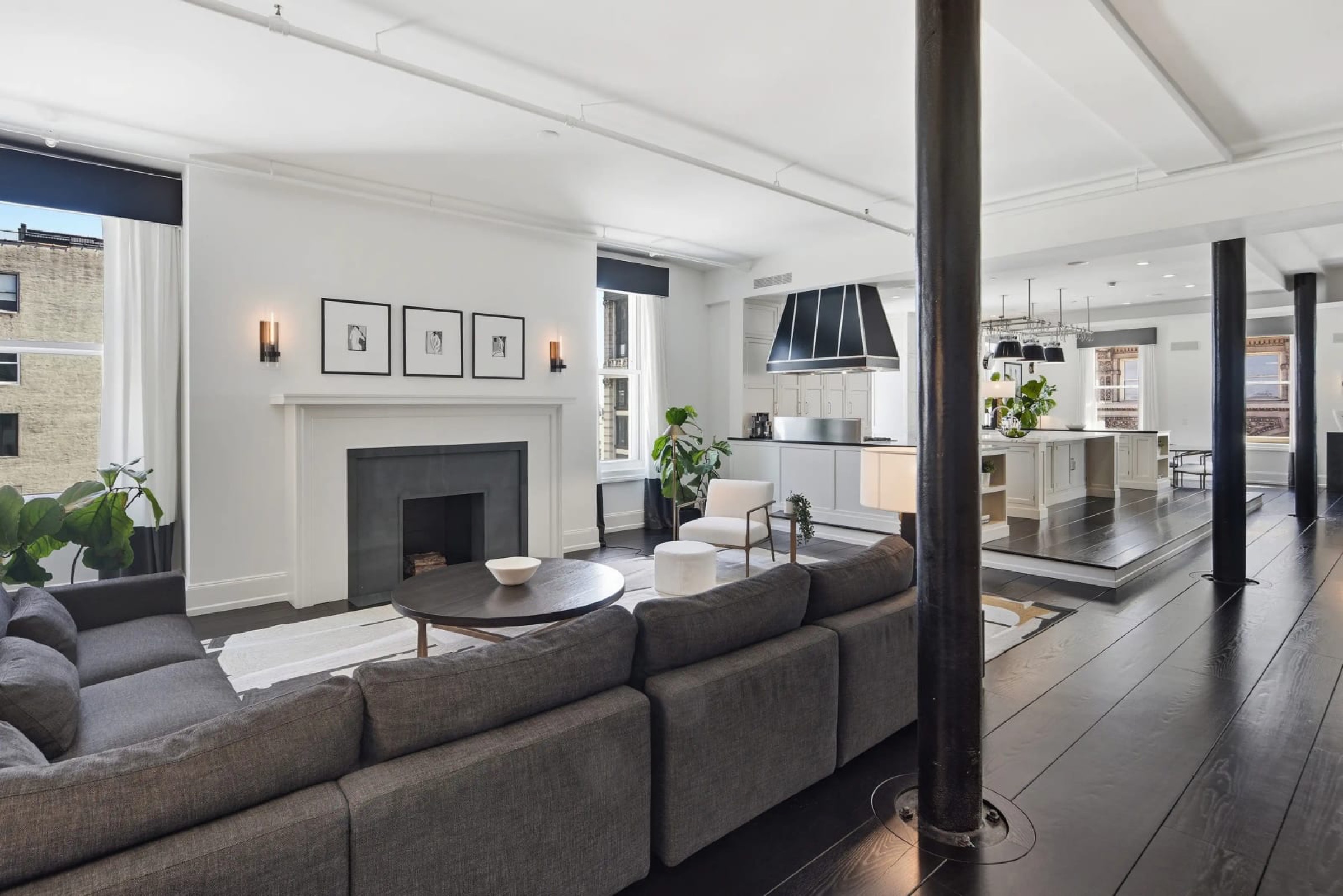 fireplace living room at 158 Mercer Street 10B