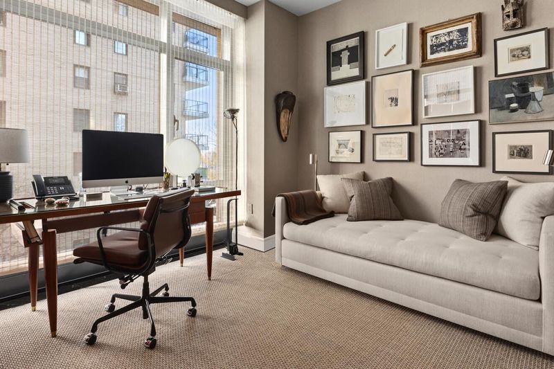 Office with desk and tufted daybed at 170 East End Avenue 3J, Upper East Side — photo 8 of 9
