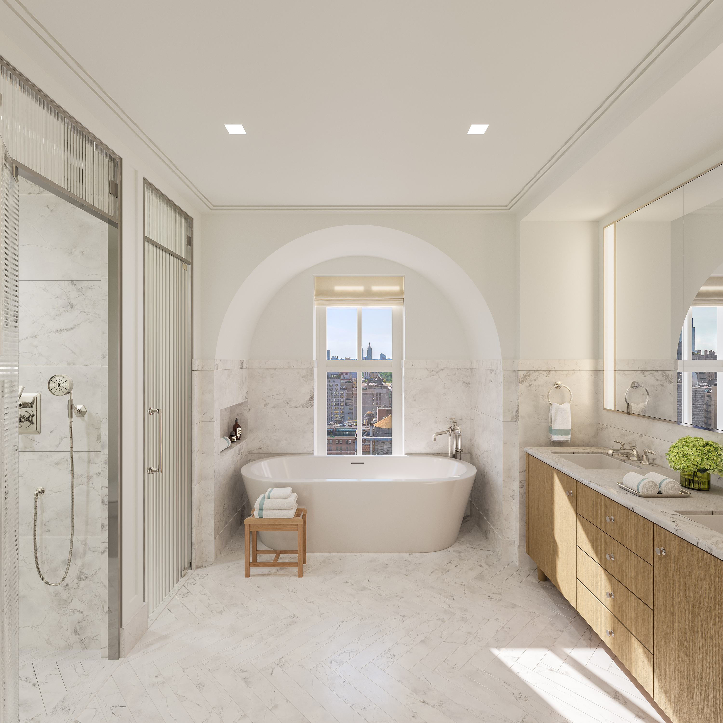 artist rendering of a bathroom at 200 East 75th Penthouse 2