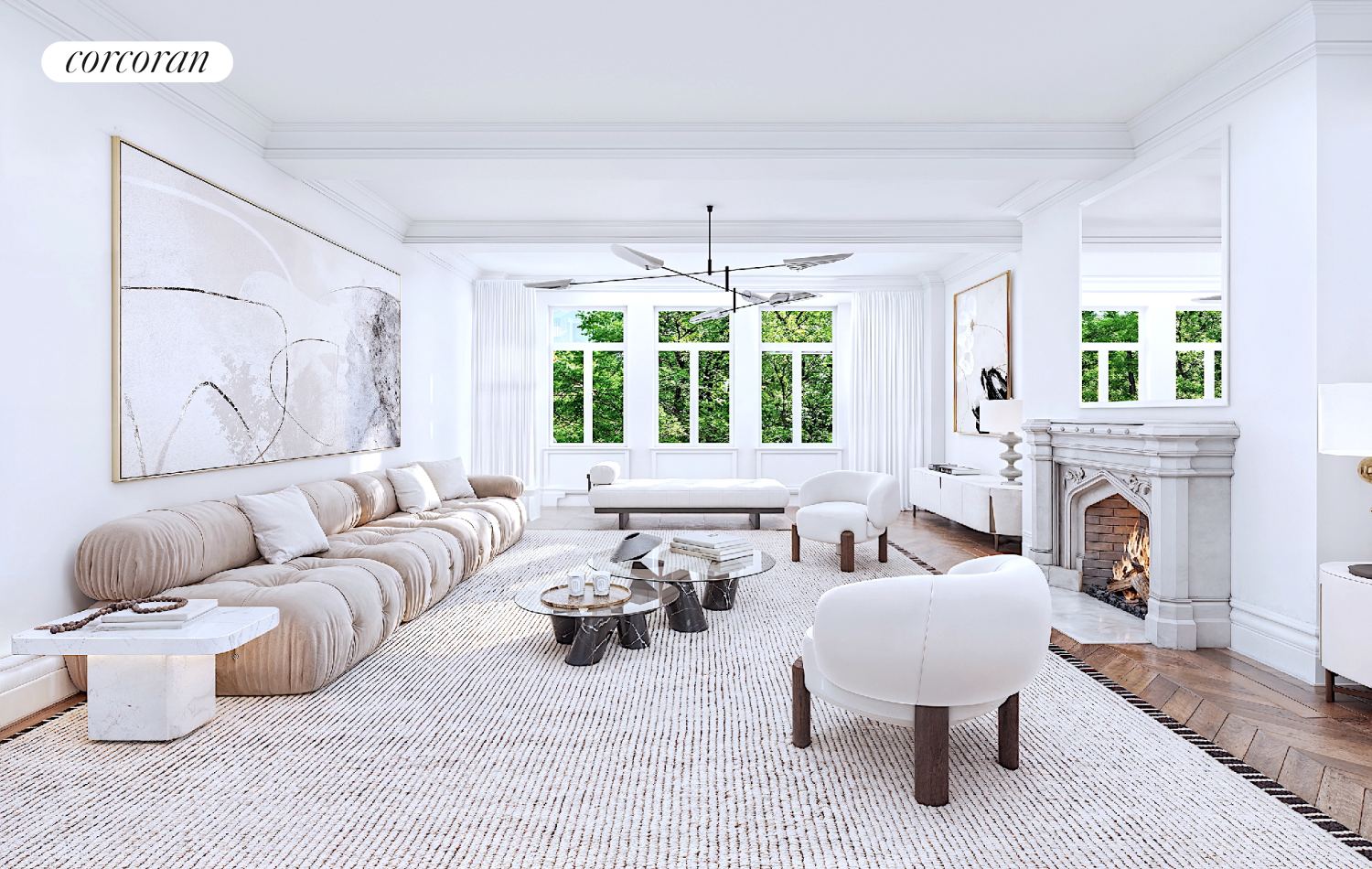 living room at The Beresford 4G 211 Central Park West