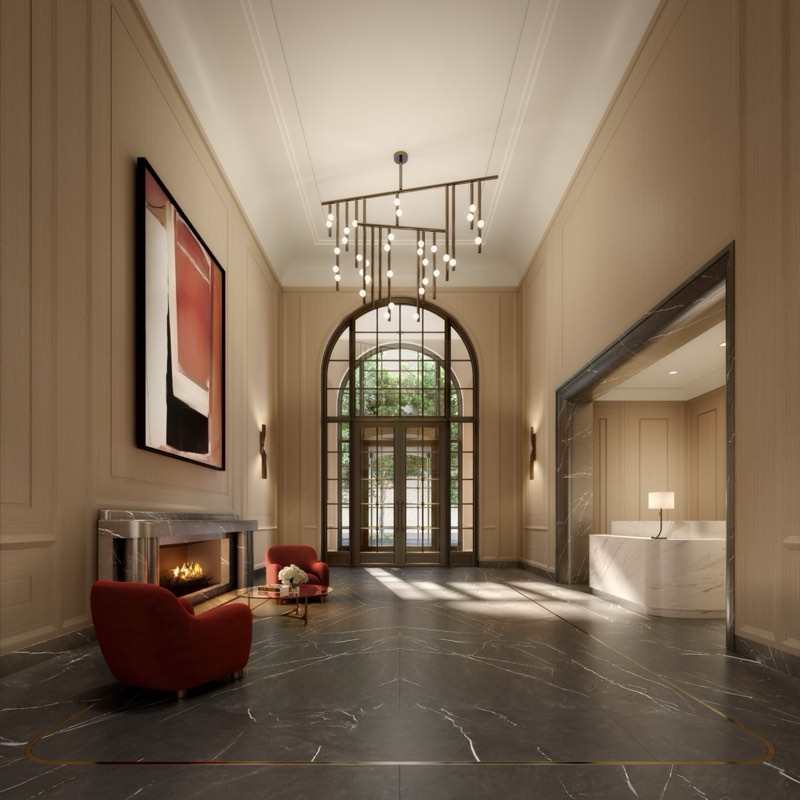 developer CGI of the lobby at The Henry