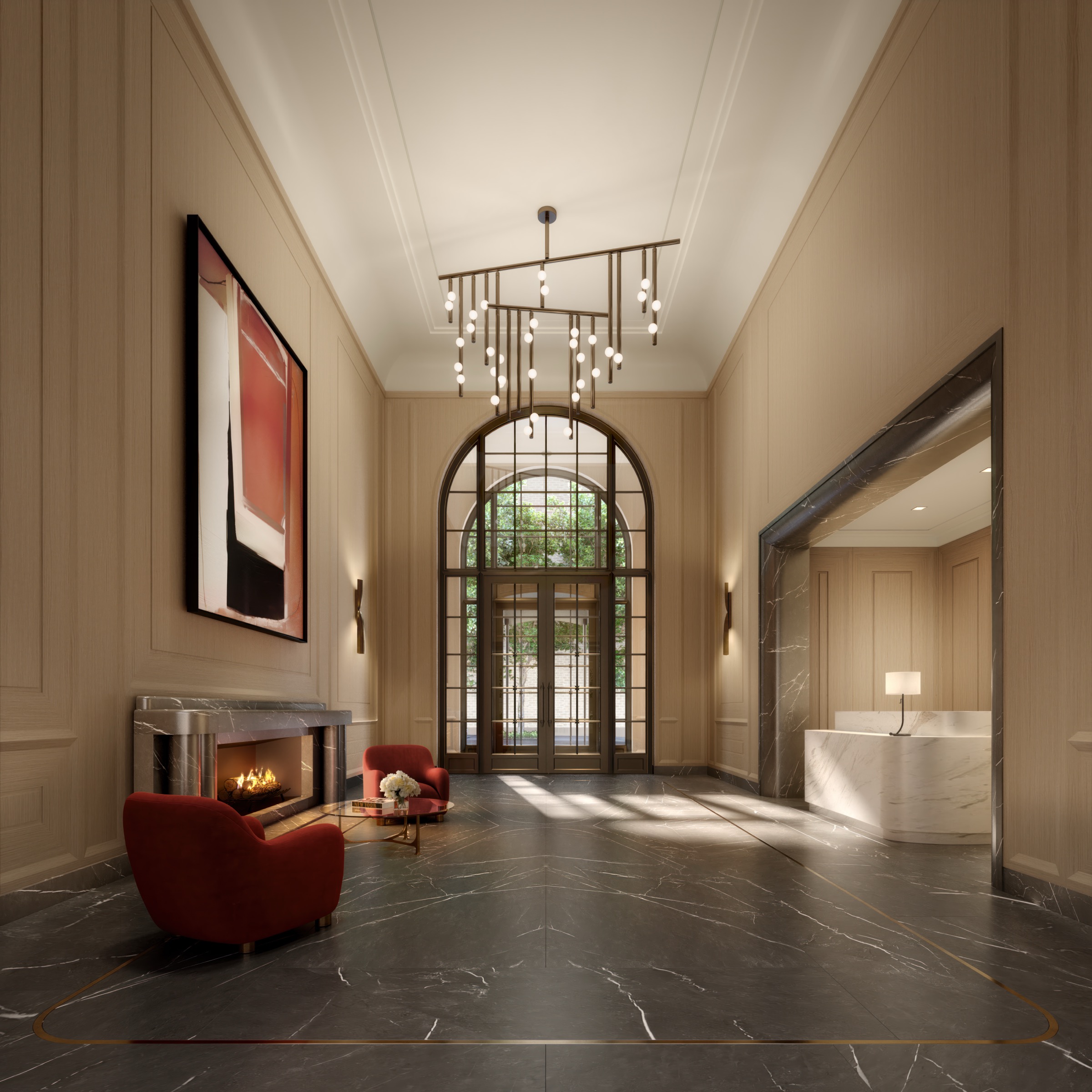 developer CGI of the lobby at The Henry