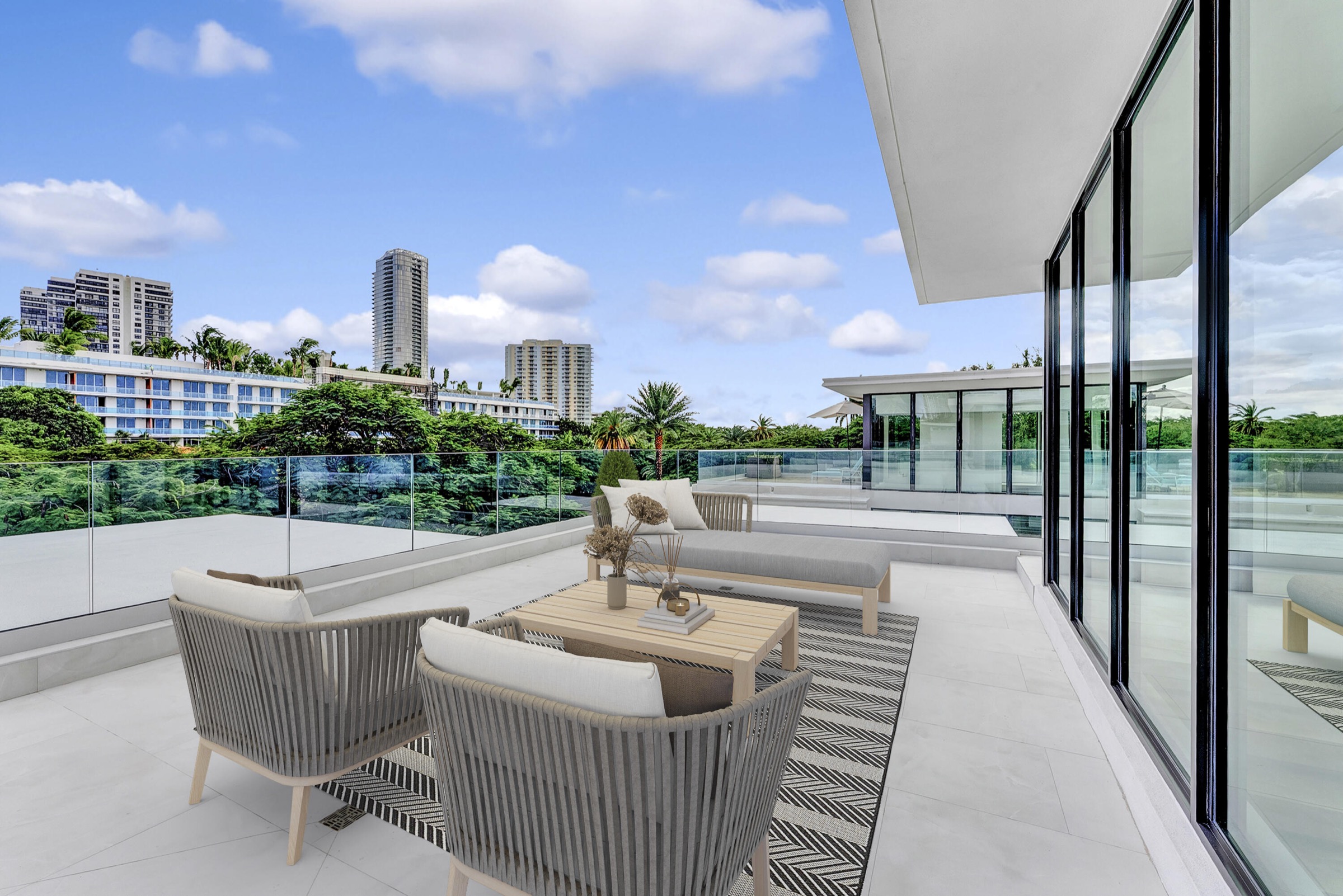terrace and city view at 2130 S Miami Avenue