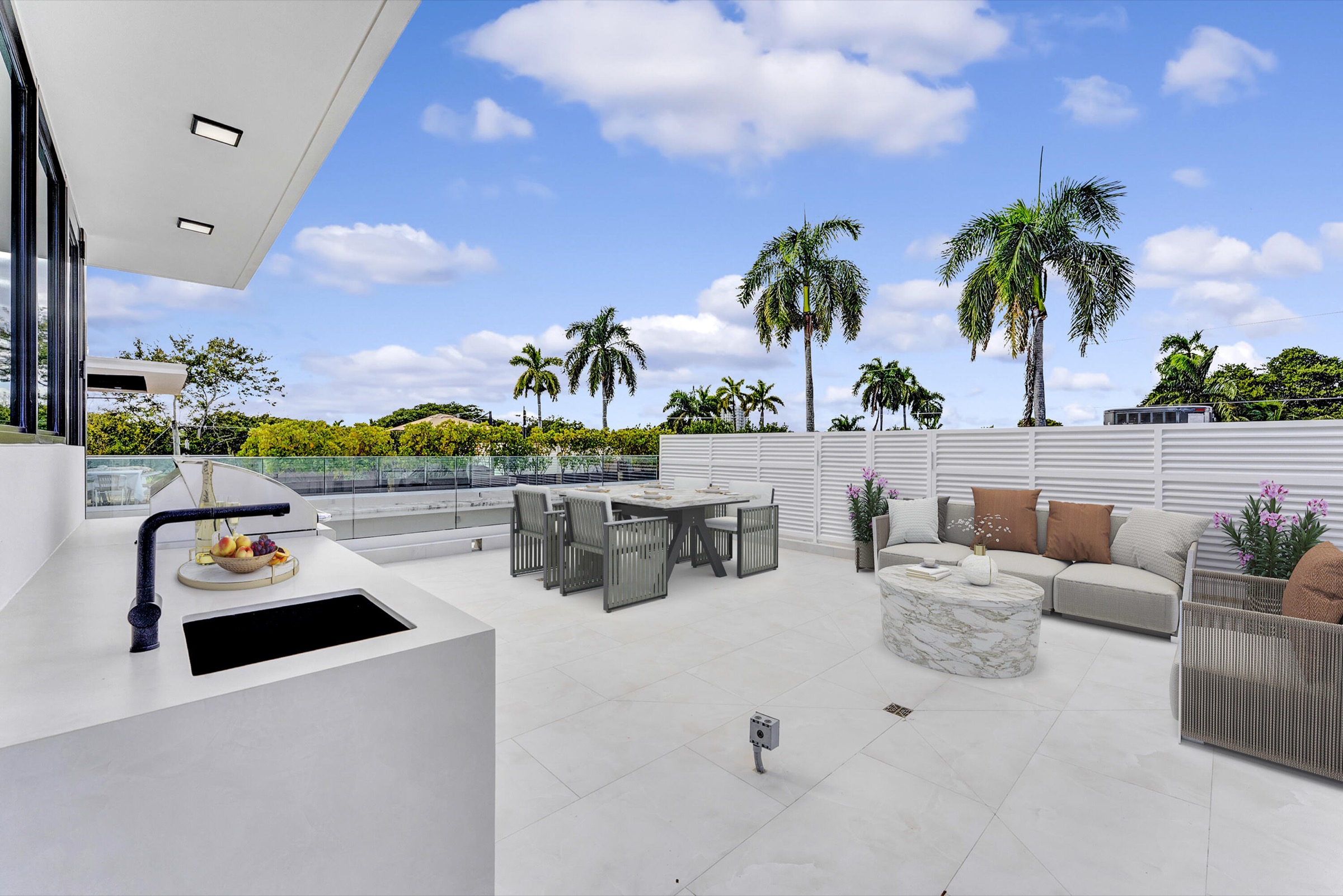 outdoor kitchen and dining at 2130 S Miami Avenue