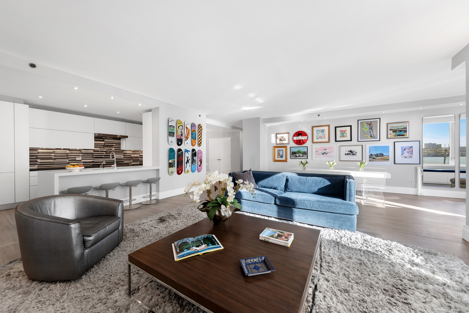 living room at 220 Riverside Boulevard 4H