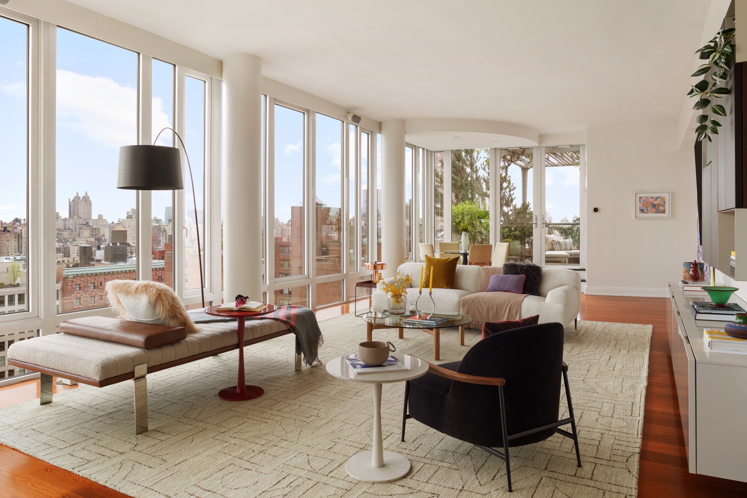 living toward terrace at 230 West 78th Street PH19