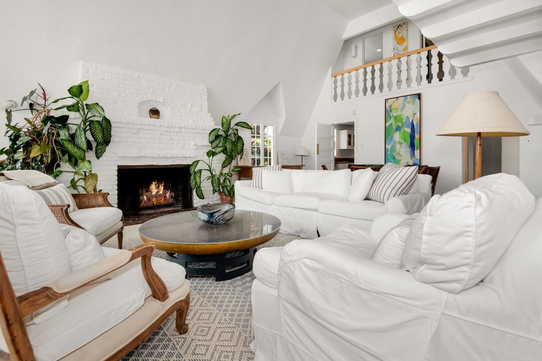 clinker brick fireplace at 23708 Malibu Colony Road