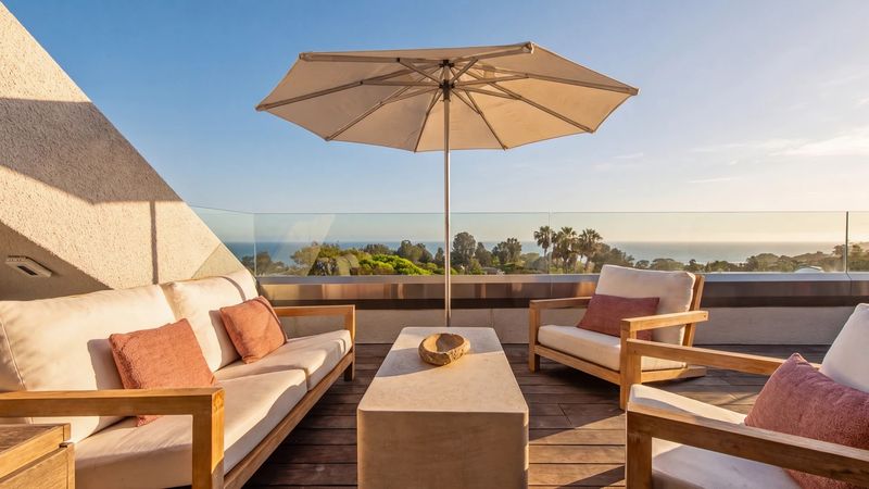 Ocean-view terrace lounge at 27553 Pacific Coast Highway, Malibu — photo 3 of 6