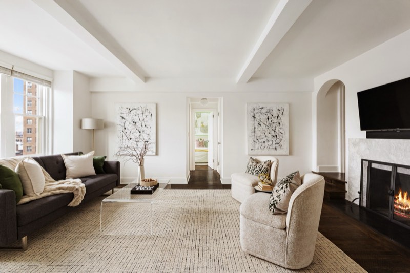 living room toward fireplace
