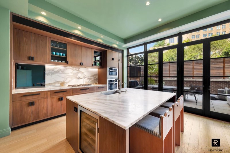 kitchen island to terrace at 30 Sullivan Street