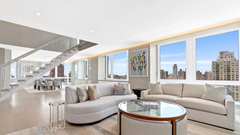 living room at The Seville duplex 27/28B, 300 East 77th Street