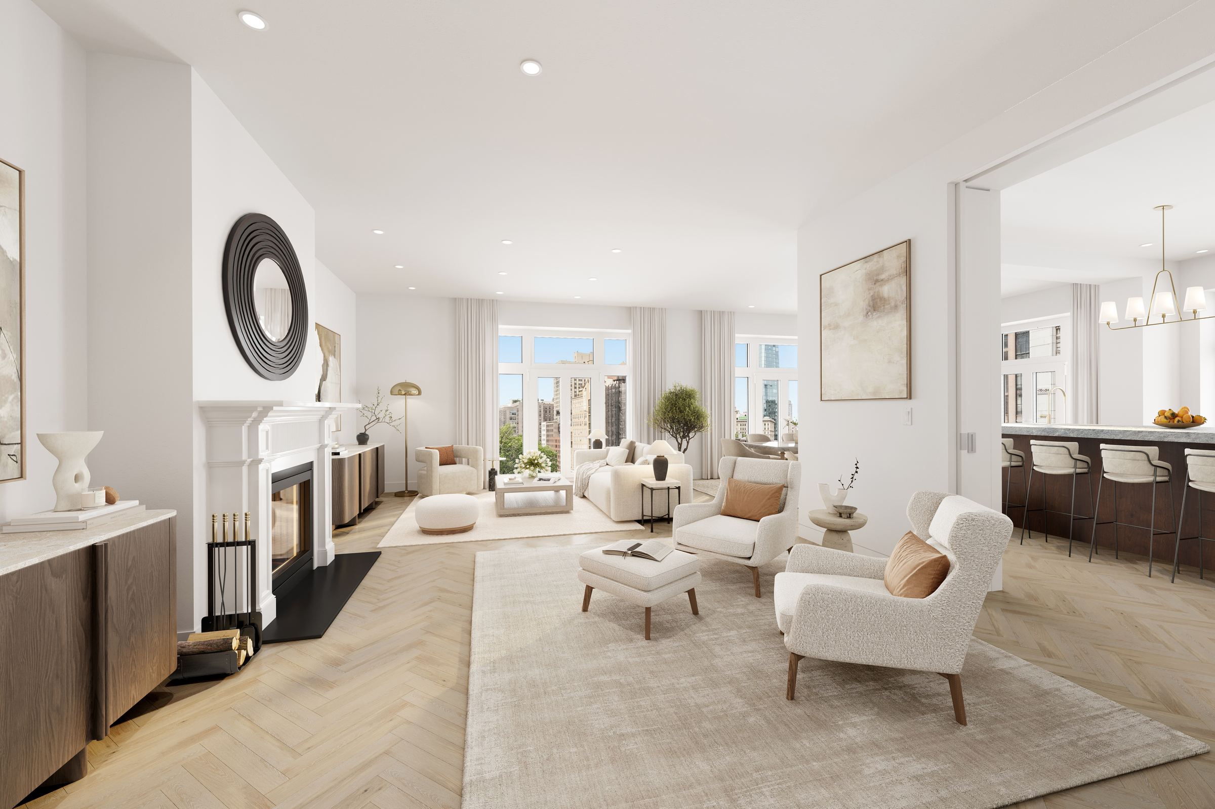 living room at 36 Gramercy Park East 10S