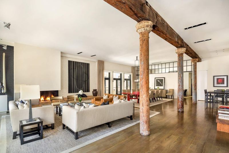 The full length of the loft, along the line of original columns at 42 Wooster Street #3, SoHo — photo 5 of 13