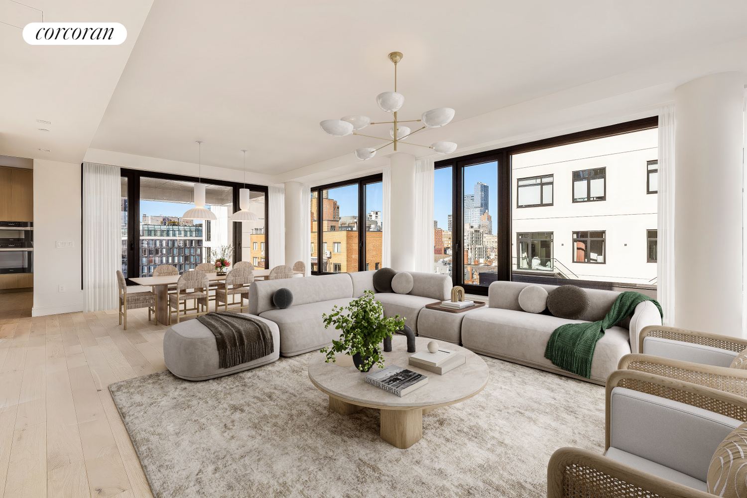 great room and terrace at Linea 10A 428 West 19th Street