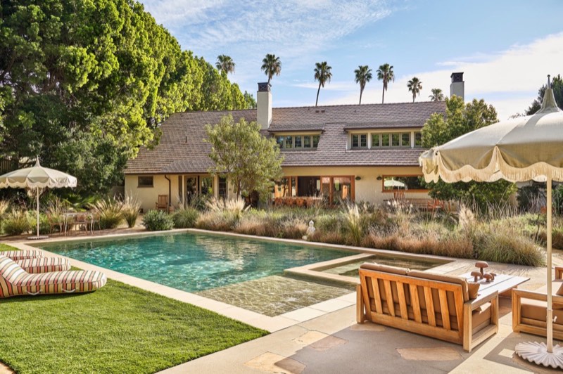 pool, lawn and main house at 4343 Forman Avenue