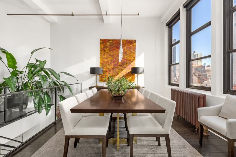 Skylit living space with oversized windows at The Glass Farmhouse, 448 West 37th Street 11G/12G, Hudson Yards — photo 5 of 10
