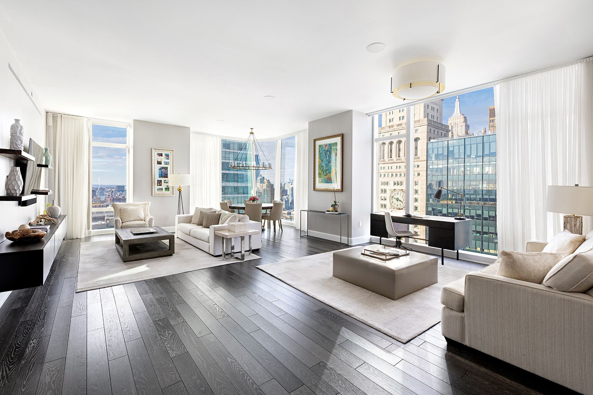 living room with views at 45 East 22nd Street 36A