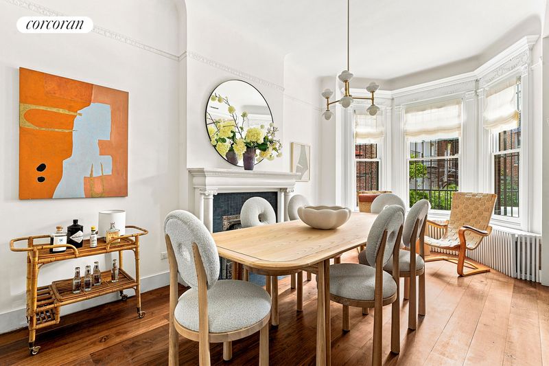 Dining area by the bay windows at 506 13th Street, Park Slope — photo 6 of 10