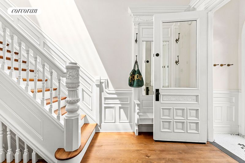 Entry foyer and original staircase at 506 13th Street, Park Slope — photo 8 of 10