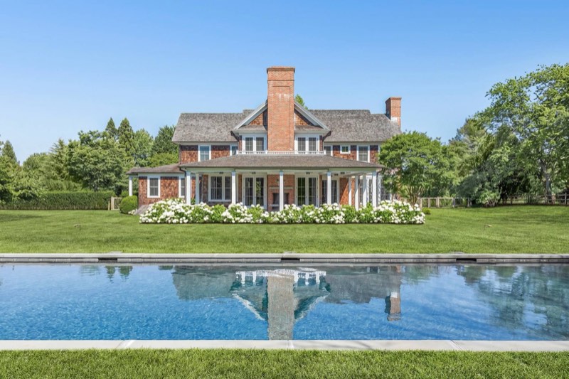 Cedar-shingle farmhouse with heated pool at 53 Matthews Lane Bridgehampton South
