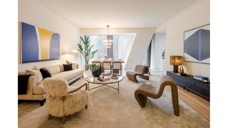 living room reverse at 53 West 53rd Street 40C