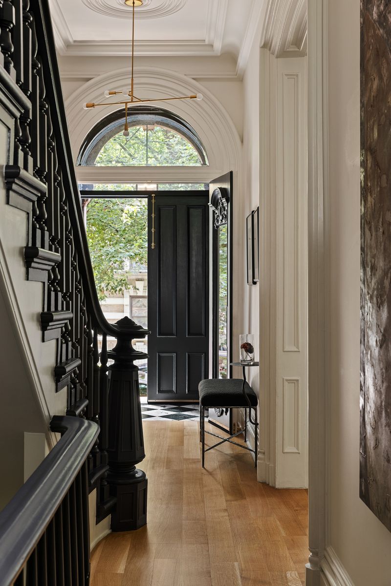 Entry hall and original staircase at 59 Lefferts Place, Clinton Hill — photo 9 of 10
