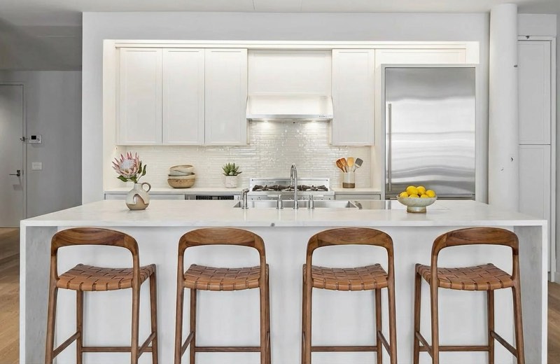 kitchen island at 63 Greene Street 5A