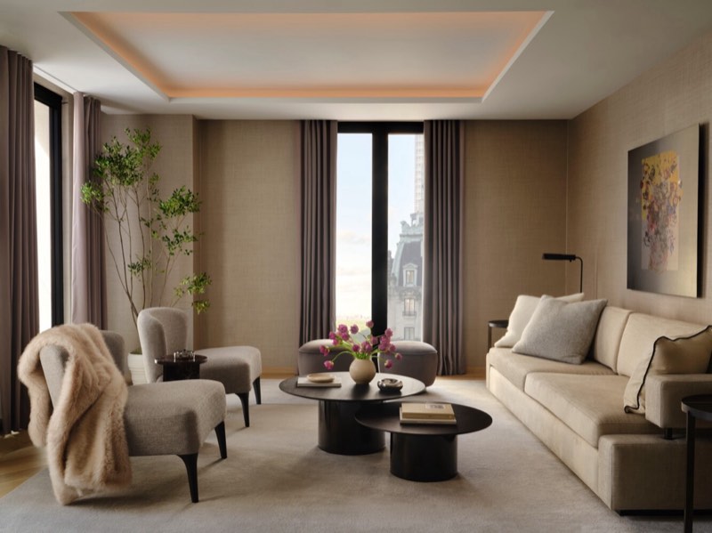 great room with terrace at Mandarin Oriental Residences 19A