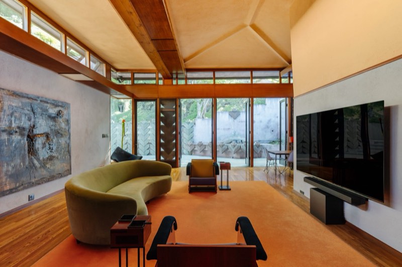 pool house and terrace at the Senalda compound