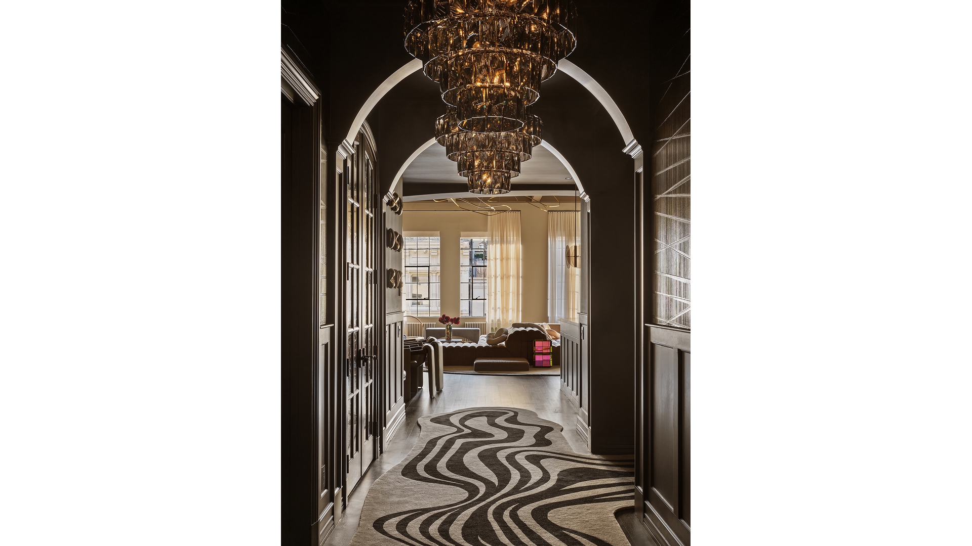 hall and living room at 73 Wooster Street Penthouse A