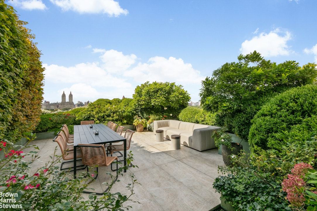 terrace and Central Park view at 936 Fifth Avenue penthouse